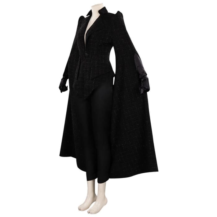 Cruella Black Coat Outfits Halloween Carnival Suit Cosplay 