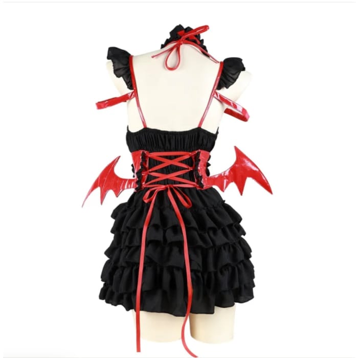 Cute Devil Wings Black Pink Dress ON227 - dress