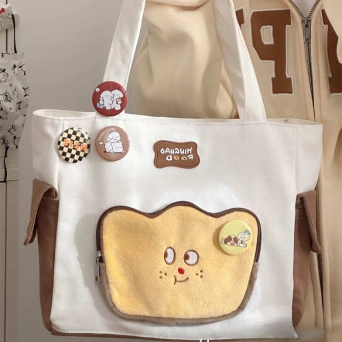 Cute Face White Brown Shoulder Bag ON675