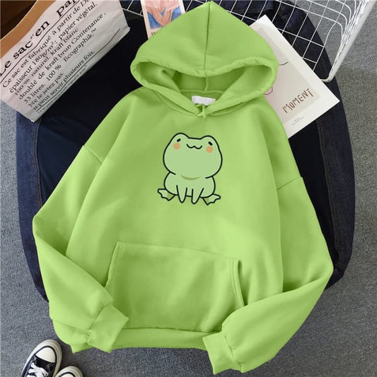 Cute Kawaii Frog Hoodie Japanese Aesthetic Sweatshirt SUA09 