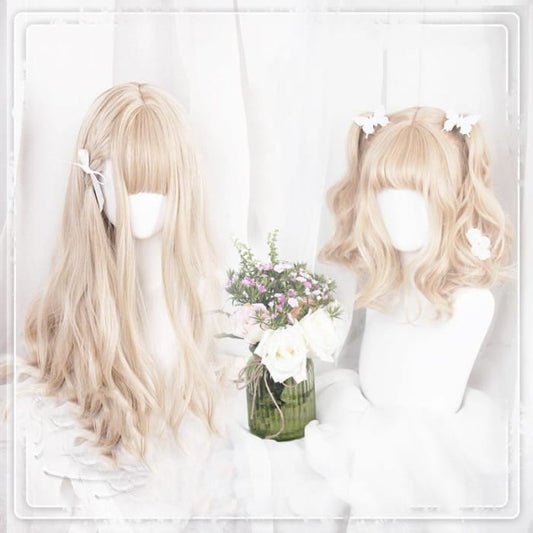 Cute Lolita Brown White Gradient Long/ Short Wig C15494 - Cospicky