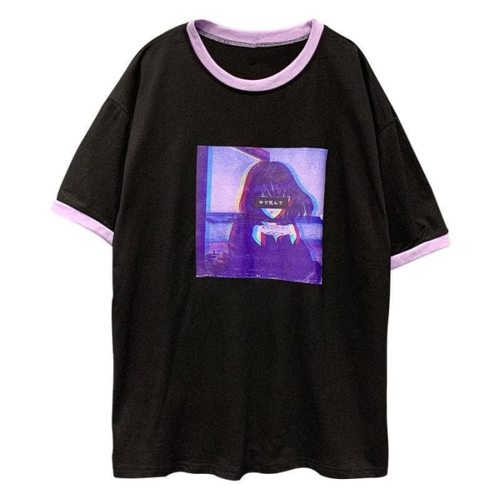 Dark Girl Print T-shirt C15206 - T-Shirt