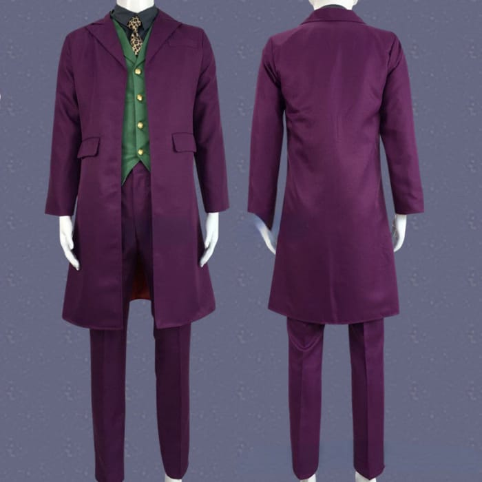 Dark Knight Joker Purple Wool Trench Coat Costume C17955