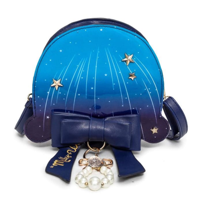 Deep Blue/Light Blue Galaxy Star Bow Pearl Cross Body Bag CP1710479 - Cospicky