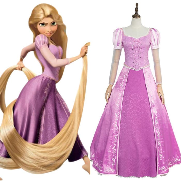 Disney Tangled Rapunzel Tangled Ever After cosplay dress costume Pink - Cospicky