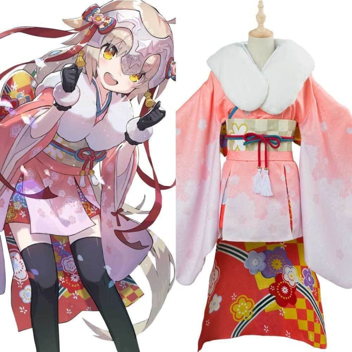 Fate/Grand Order Jeanne d'Arc Alter Santa Lily Cosplay Costume New Year Kimono - Cospicky