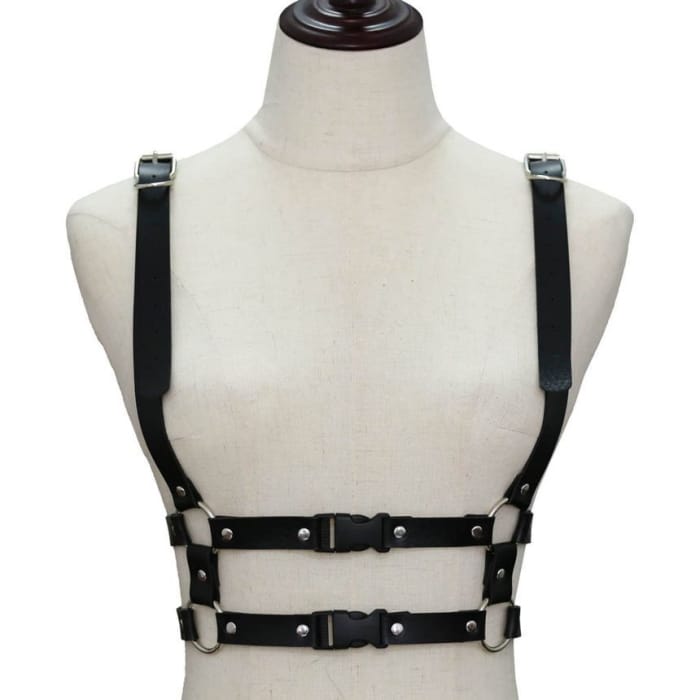 Faux Leather Body Harness Belt-5
