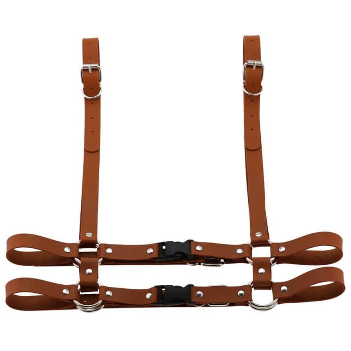 Faux Leather Body Harness Belt-10