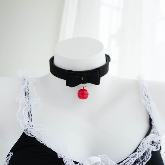 Faux Leather Buckled Bell Choker YC1138 - Neck Fashion 