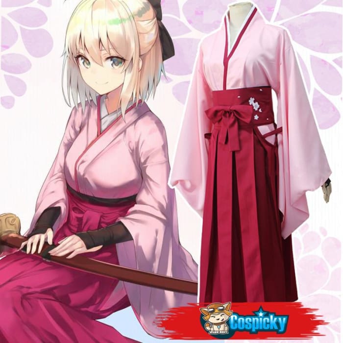 FGO Sakura Saber Okita Souji Kimono C13093 - Cospicky
