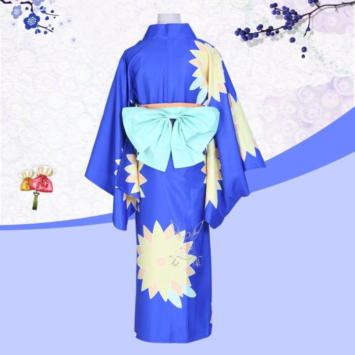 Flower Print Kimono Party Costume-3