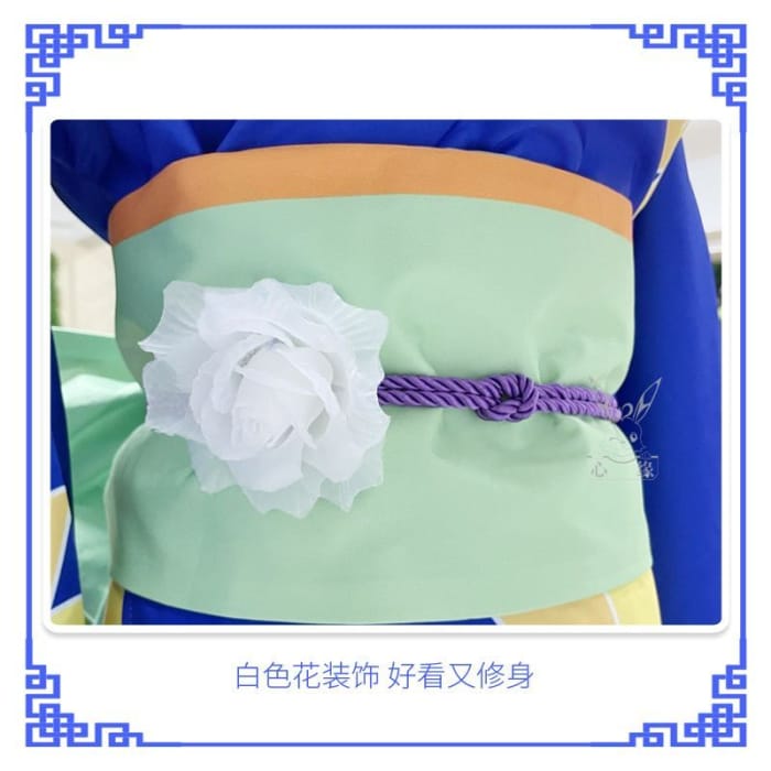 Flower Print Kimono Party Costume-4