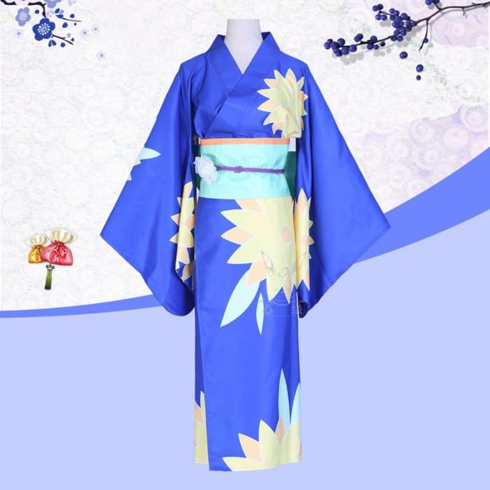 Flower Print Kimono Party Costume-1