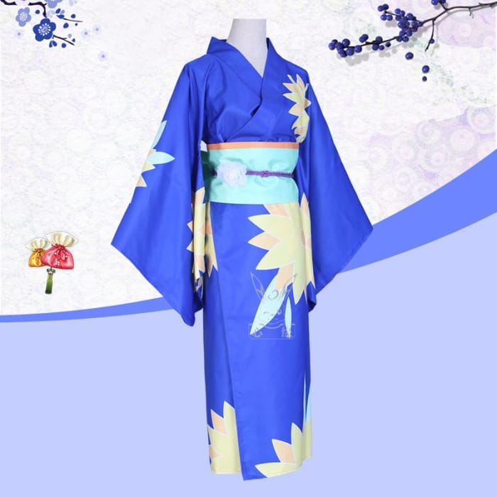 Flower Print Kimono Party Costume-2
