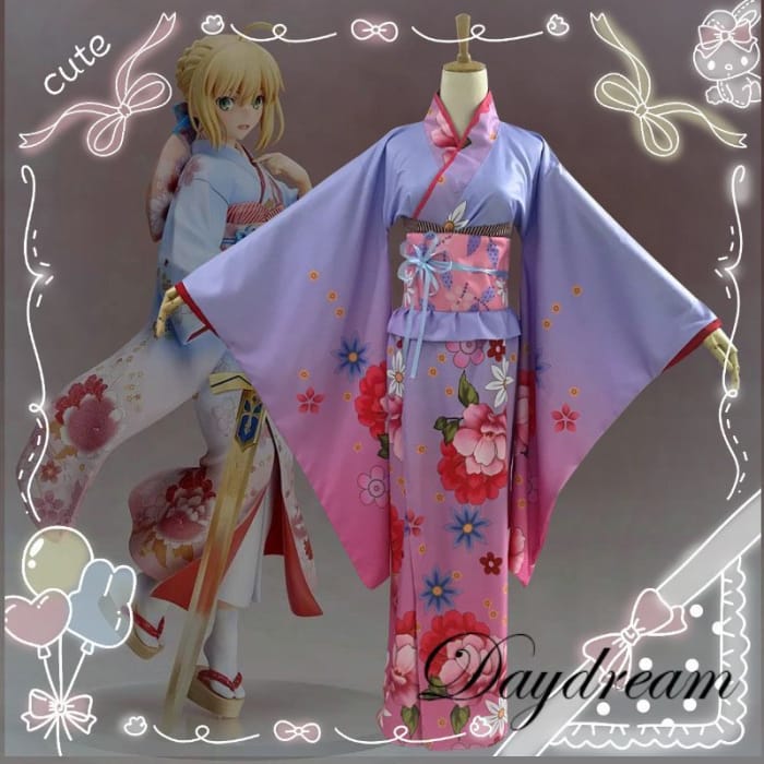 Flower Print Kimono Party Costume-6