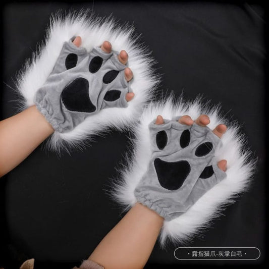 Fluffy Cat Paw Gloves-5