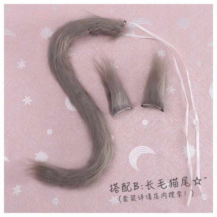 Fluffy Fox Ear Hair Clip-3