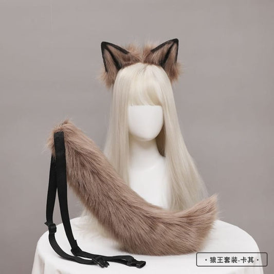 Fluffy Wolf Ear Headband / Tail / Set-5