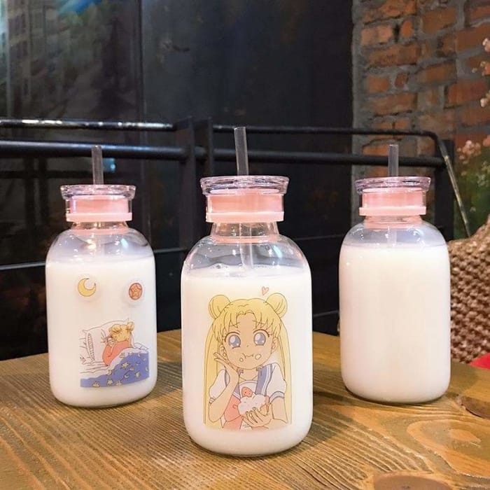Free Shipping 送料無料 Kawaii Sailor Moon Glass Bottle S13045