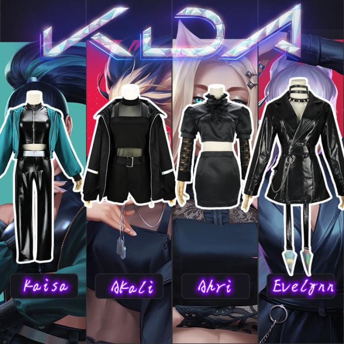 Game LOL KDA Ahri/Evelynn/Akali/Kaisa Cosplay Costume CC0101 - Cospicky