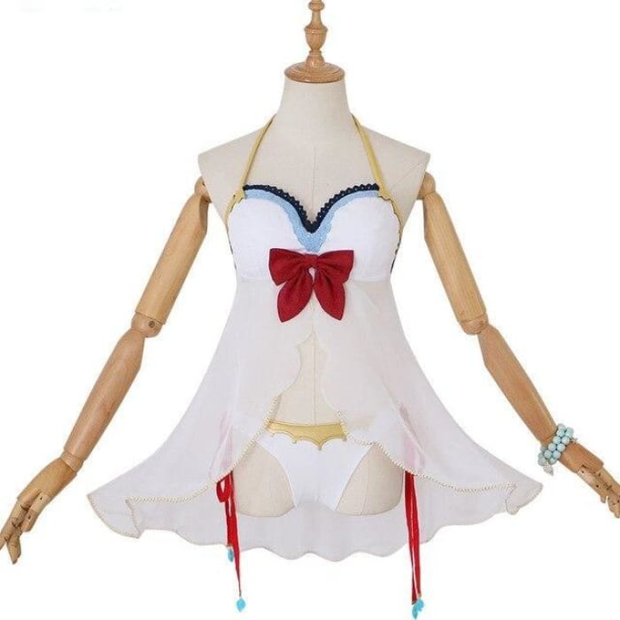 Game Princess Connect! Re:Dive Pecorine Cosplay White Swimsuit Full Set CC0092 - Cospicky