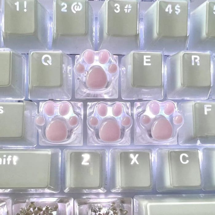GG Kawaii Animal Paws Transparent Keycaps ON678 - Pink 1Pcs