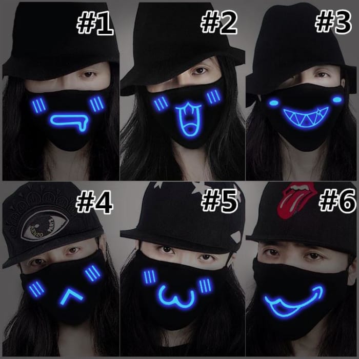 Glow In Dark Emoji Cotton Mask CP166984 - Cospicky