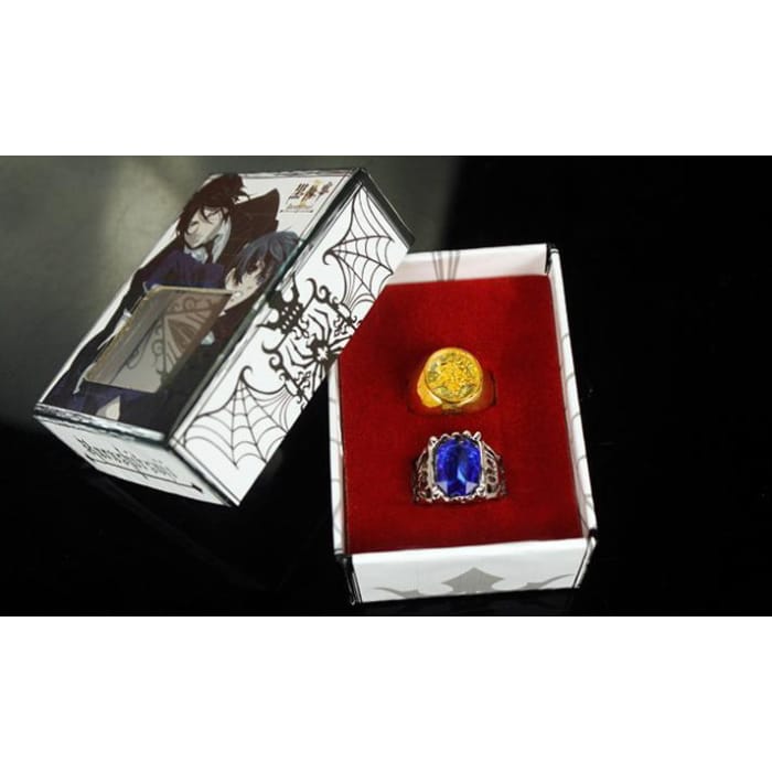 Golden and Blue Black Butler Couple Rings CP153506 - Cospicky
