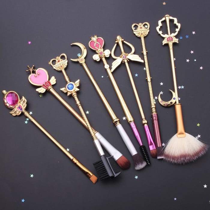 Golden/Light Golden Sailor Moon Makeup Brush Set CP1711357 - Cospicky