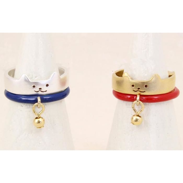 Golden/Silver Cutie Kitty Bell Ring CP153289 - Cospicky