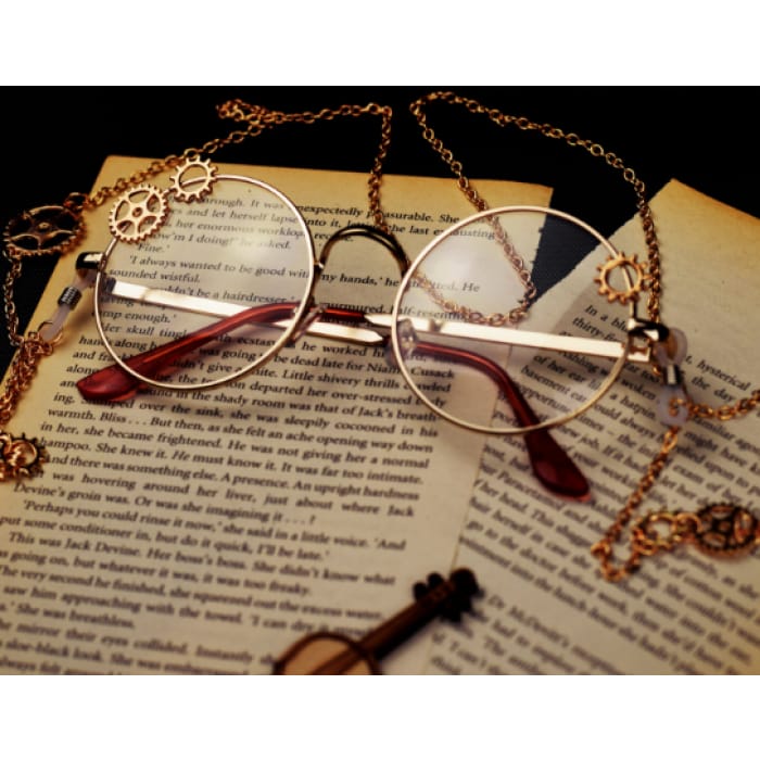 Gold/Silver Lolita Gear Chain Glasses CP1710256 - Cospicky
