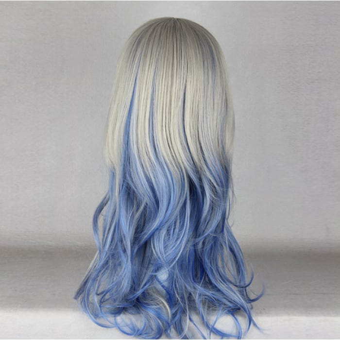 Grey Blue Gradient Lolita Long Curly Wig CP1710495 - Cospicky