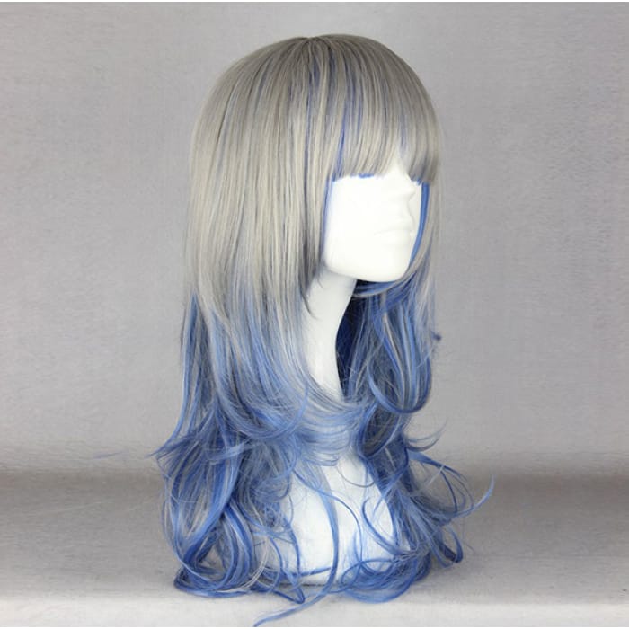 Grey Blue Gradient Lolita Long Curly Wig CP1710495 - Cospicky