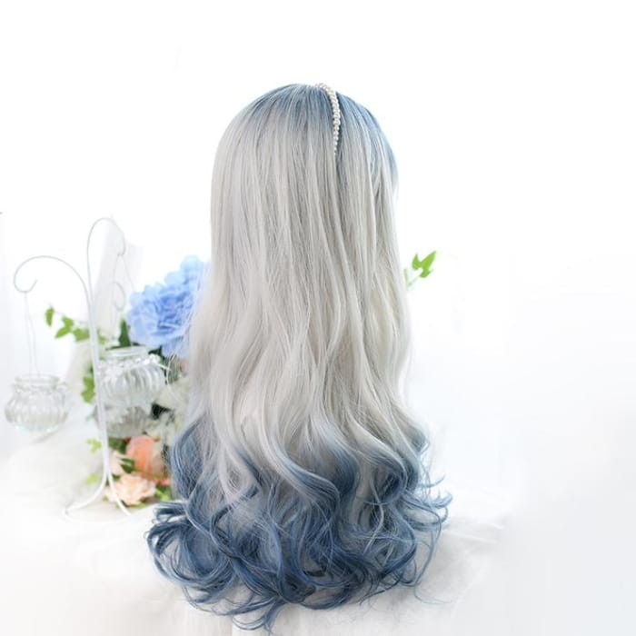 Grey Blue Mixed Ice Soft Lolita Girl Wig C14971 - Cospicky