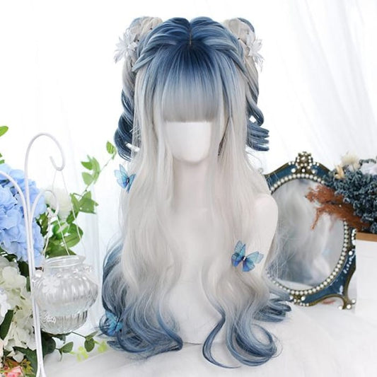 Grey Blue Mixed Ice Soft Lolita Girl Wig C14971 - Cospicky