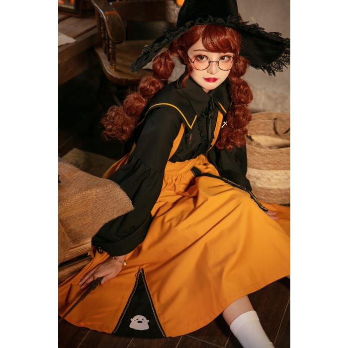 [Halloween Limit] Little Witch Suit Long-Sleeved Suspender 