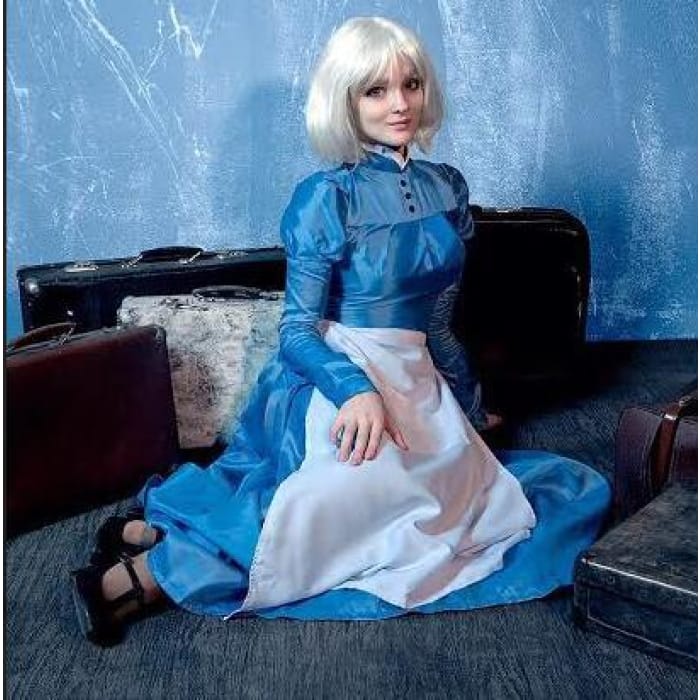 Howls Moving Castle Sophie Hatter Blue Gown Costume CP165288 - Cospicky
