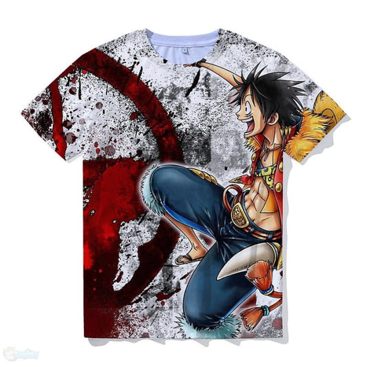 Inspired by One Piece Monkey D. Luffy T-shirt Cartoon 100% 