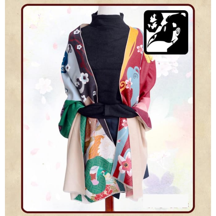 Japanese Culture Winter Fleece Shawl CP154685 - Cospicky