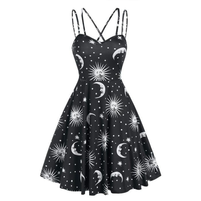 Japanese Fashion Gothic High Waist Cami Lace Dress - Style B
