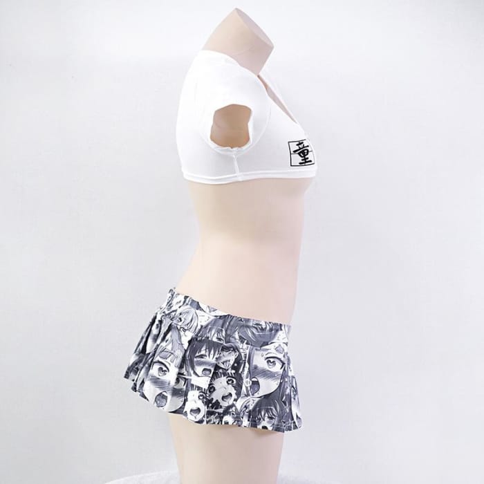 Kawaii Ahegao Short Pleated Skirt C13392 - Cospicky