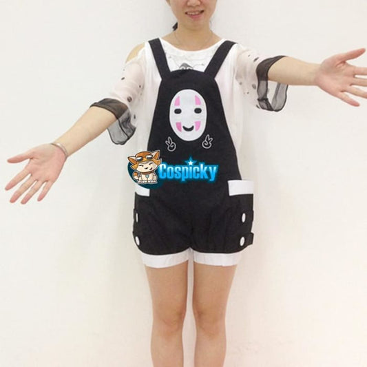 Kawaii Cartoon Tototro No Face Man Suspender Shorts CP1710290 - Cospicky