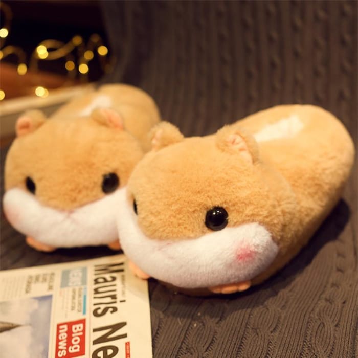 Kawaii Hamster Plush Slippers ME62 - slippers