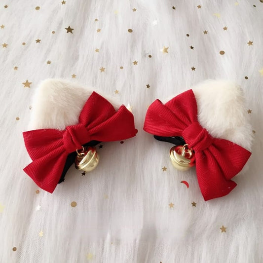 Kawaii Handmade Christmas Cat Ear Hair Clip C16873