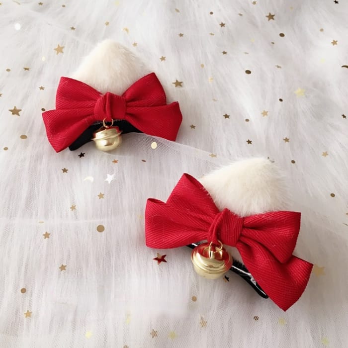 Kawaii Handmade Christmas Cat Ear Hair Clip C16873