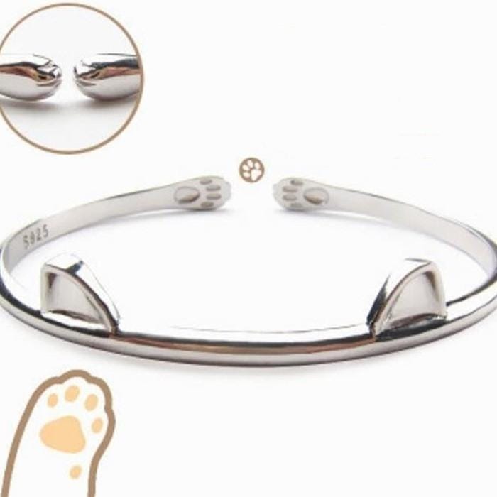 Kawaii Kitty Ears Silver Bracelet CP1711260 - Cospicky