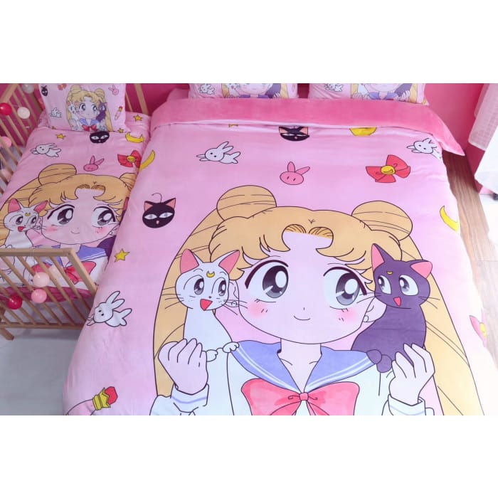 Kawaii Sailor Moon Luna Bedding Sheet Set CP1711515 - Cospicky