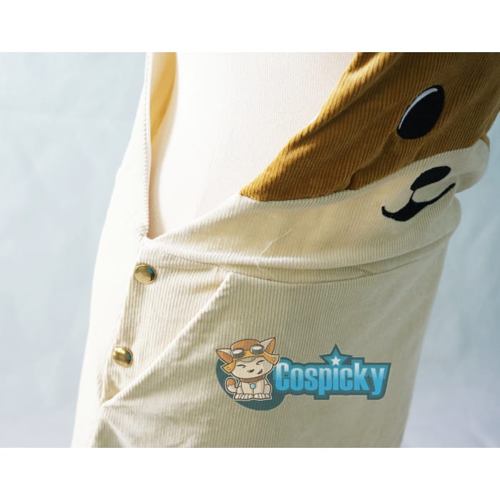 Khaki Doge Corduroy Suspender Dress CP154337 - Cospicky