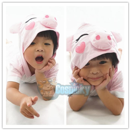 Kids Pink Peppa Pig Animal Summer Jumpersuit Nightwear Pajamas CP152171 - Cospicky