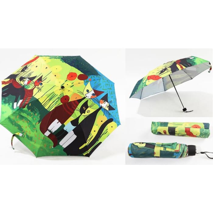 Kitty Family Sun-Rain 3 Fold Umbrella CP153338 - Cospicky